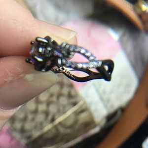 Sterling silver and purple stone ring size 5